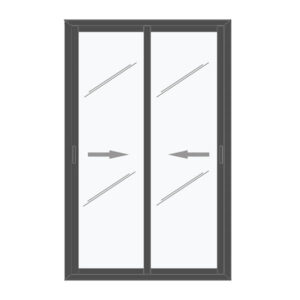 Baie vitrée coulissante 2 vantaux anthracite