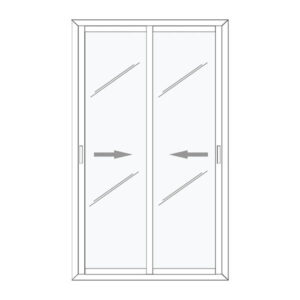 Baie vitrée coulissante 2 vantaux blancs