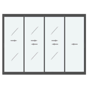 Baie vitrée coulissante 4 vantaux anthracite