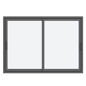 Fenêtre coulissante 2 vantaux anthracite