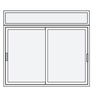 Fenêtre coulissante 2 vantaux blanc - avec imposte