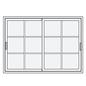 Fenêtre coulissante 2 vantaux blanc – petits carreaux