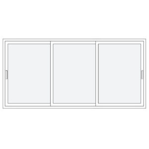 Fenêtre coulissante 3 vantaux blanc