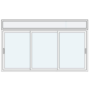 Fenêtre coulissante 3 vantaux blanc avec imposte