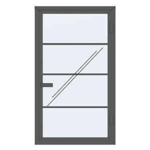 Fenêtre à la française 1 battant anthracite – petits carreaux horizon