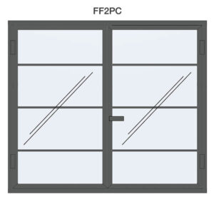 Fenêtre à la française 2 battants anthracite – petits carreaux horizon