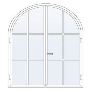 Fenêtre à la française 2 battants cintrés – petits carreaux