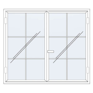 Fenêtre à la française 2 battants blanc – petits carreaux