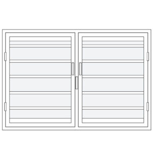 Fenêtre-jalousie à la française 2 battants