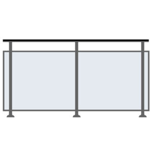 Garde-corps anthracite vitré STADIP