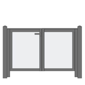 Portillon de garde-corps anthracite double - vitré STADIP