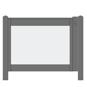 Portillon de garde-corps anthracite simple - vitré STADIP