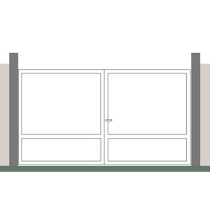 Portail double battant plein blanc