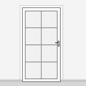 Porte lourde 1 battant petits carreaux