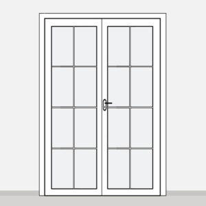 Porte lourde 2 battants petits carreaux